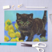 Van Gogh Style Cat mit Sonnenblumen Seidenpapier (Handwerk)