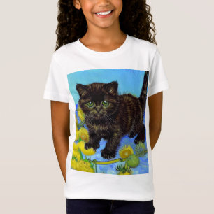 Van Gogh Style Cat mit Sonnenblumen T-Shirt