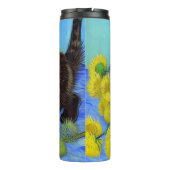 Van Gogh Style Cat mit Sonnenblumen Thermosbecher (Rückseite)