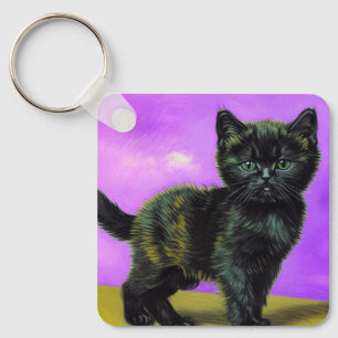 Van Gogh Style Cat Schlüsselanhänger