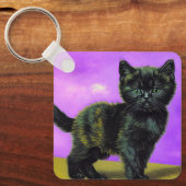 Van Gogh Style Cat Schlüsselanhänger (Vorderseite)