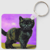 Van Gogh Style Cat Schlüsselanhänger (Rückseite)