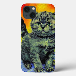 Van Gogh Style Cat Sunset Beach Case-Mate iPhone Hülle