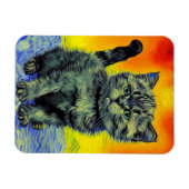 Van Gogh Style Cat Sunset Beach Magnet (Horizontal)