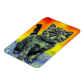 Van Gogh Style Cat Sunset Beach Magnet (Linke Seite)