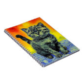Van Gogh Style Cat Sunset Beach Notizblock (Rechte Seite)