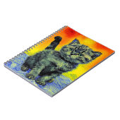 Van Gogh Style Cat Sunset Beach Notizblock (Linke Seite)