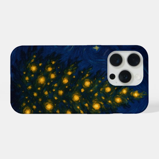 Van Gogh-style Christmas Tree Phone Case - iPhone Hülle (Rückseite (Horizontal))