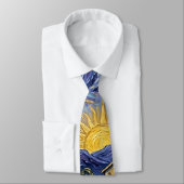 Van Gogh Style Cypress Dusk Midnight Moon Fine Art Krawatte (Gebunden)
