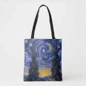 Van Gogh Style Cypress Dusk Midnight Moon Fine Art Tasche (Vorderseite)
