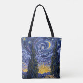 Van Gogh Style Cypress Dusk Midnight Moon Fine Art Tasche (Rückseite)