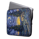 Van Gogh Style Cypress Dusk Midnight Moon Vertical Laptopschutzhülle (Vorderseite Links)