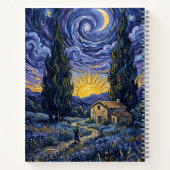 Van Gogh Style Cypress Dusk Starry Night Art  Notizblock (Rückseite)