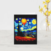 Van Gogh Style Hot Air Balloon Starry Night Karte (Gelbe Blume)