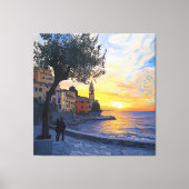 Van Gogh Style Ligurian Sunset – Stretch Canvas Leinwanddruck (Vorderseite)