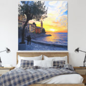 Van Gogh Style Ligurian Sunset – Stretch Canvas Leinwanddruck (Insitu (Schlafzimmer))