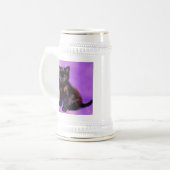Van Gogh Style Lila Cat Bierglas (Vorderseite Links)