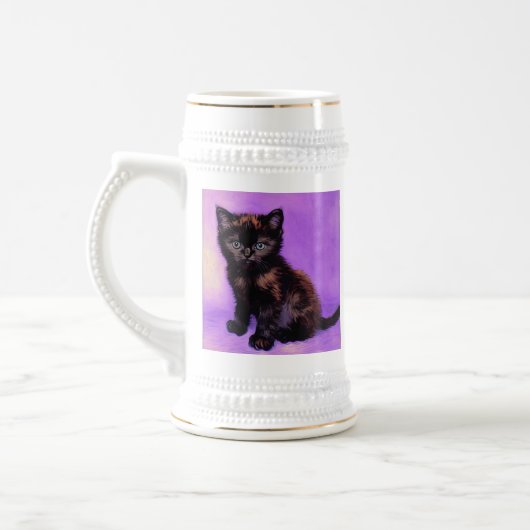 Van Gogh Style Lila Cat Bierglas (Links)