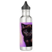 Van Gogh Style Lila Cat Edelstahlflasche (Links)