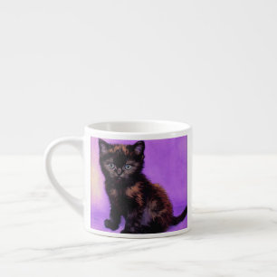 Van Gogh Style Lila Cat Espressotasse