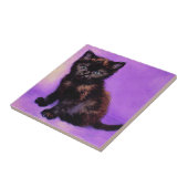 Van Gogh Style Lila Cat Fliese (Seite)