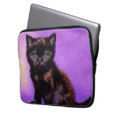 Van Gogh Style Lila Cat Laptopschutzhülle (Vorderseite Links)