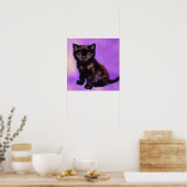 Van Gogh Style Lila Cat Poster (Küche)