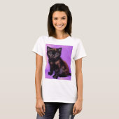 Van Gogh Style Lila Cat T-Shirt (Vorne ganz)