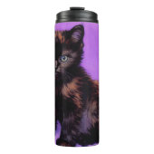Van Gogh Style Lila Cat Thermosbecher (Vorderseite)