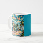 Van Gogh Style Miami Ocean Drive Colorful Beach Kaffeetasse (Vorderseite Links)