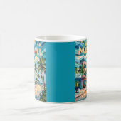 Van Gogh Style Miami Ocean Drive Farbige Strand Kaffeetasse (Mittel)