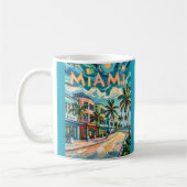 Van Gogh Style Miami Ocean Drive Farbige Strand Kaffeetasse (Links)