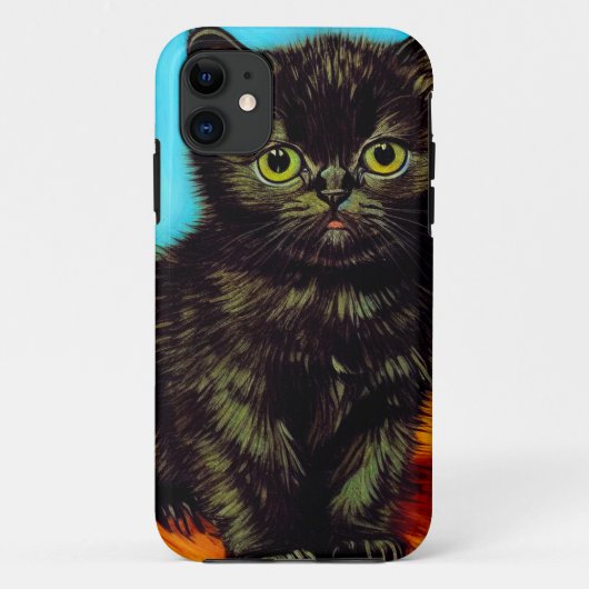 Van Gogh Style Pouting Kitten Case-Mate iPhone Hülle (Rückseite)