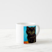 Van Gogh Style Pouting Kitten Espressotasse (Vorderseite Rechts)