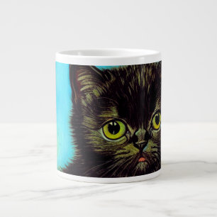 Van Gogh Style Pouting Kitten Jumbo-Tasse