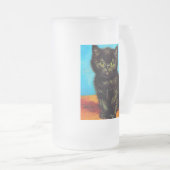 Van Gogh Style Pouting Kitten Mattglas Bierglas (VorderseiteRechts)