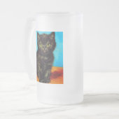 Van Gogh Style Pouting Kitten Mattglas Bierglas (Vorderseite Links)