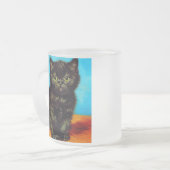 Van Gogh Style Pouting Kitten Mattglastasse (Vorderseite Links)