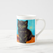 Van Gogh Style Pouting Kitten Porzellantasse (Rechts)