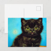 Van Gogh Style Pouting Kitten Postkarte (Vorne/Hinten)