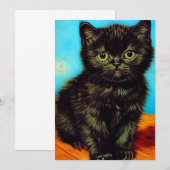Van Gogh Style Pouting Kitten Save The Date (Vorne/Hinten)