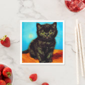 Van Gogh Style Pouting Kitten Serviette (Beispiel)