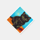 Van Gogh Style Pouting Kitten Serviette (Ecke)
