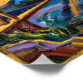 Van Gogh Style San Francisco Golden Gate Bridge Poster (Ecke)