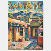 Van Gogh Style Santa Fe Travel Art mit Adobe Zuhau Magnet (Vorderseite)