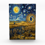 Van Gogh Style Starry Harvest Acrylic Fine Art  Fotoblock (Vorderseite)