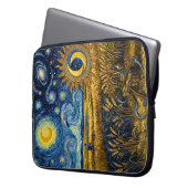 Van Gogh Style Starry Harvest Gold Wheat Field  Laptopschutzhülle (Vorderseite Links)