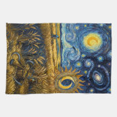 Van Gogh Style Starry Harvest Golden Wheat Geschirrtuch (Horizontal)