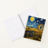 Van Gogh Style Starry Harvest Wheat Field Poster Notizblock (Innenseite)
