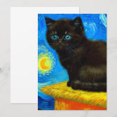 Van Gogh Style Starry Night Cat Ankündigung (Vorne/Hinten)